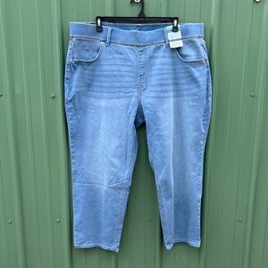 Women's Plus Pull On High Rise Straight Leg Jeggings Pants Size 3X (24W-26W)